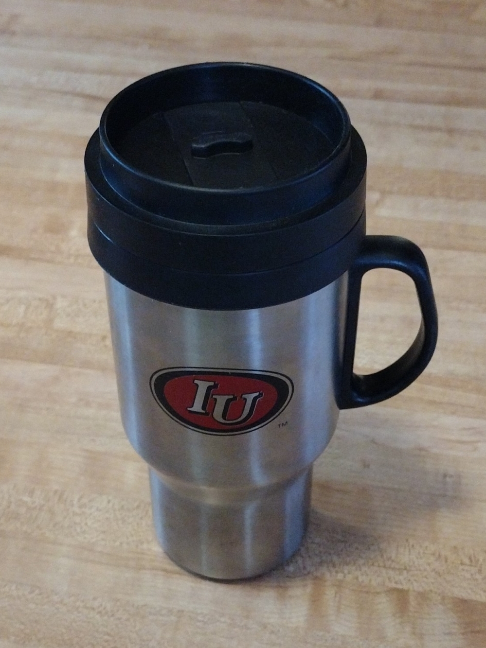 Indiana University IU Travel Mug Coffee Cup 16oz Stainless Steel Vintage Logo